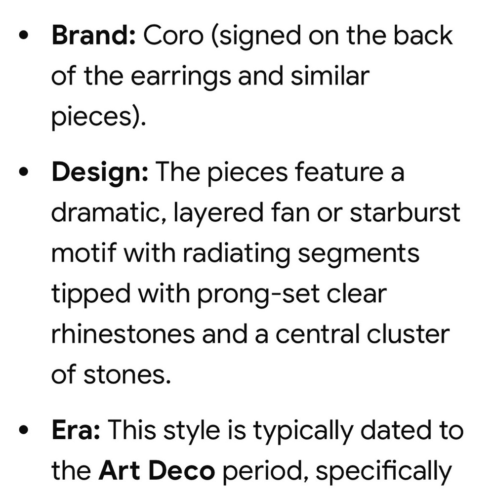 Coro Elegant Silver Crystal Fan Earrings and Matching Broach - Picture 8 of 9